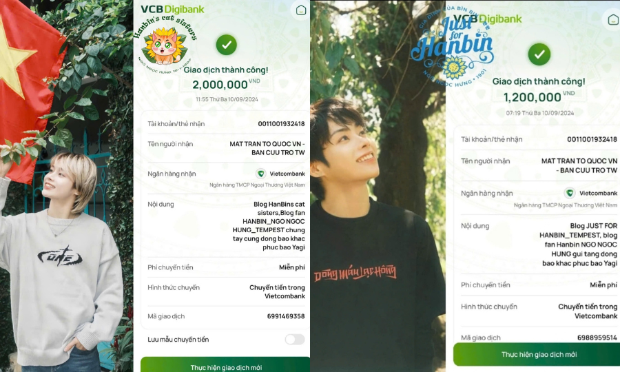 Fandom của idol K- Pop người Việt là Hanbin (TEMPEST) tham gia ủng hộ cho người dân vùng bão lũ.