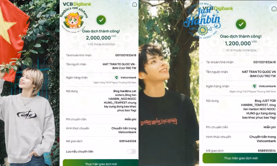 Fandom của idol K- Pop người Việt là Hanbin (TEMPEST) tham gia ủng hộ cho người dân vùng bão lũ.