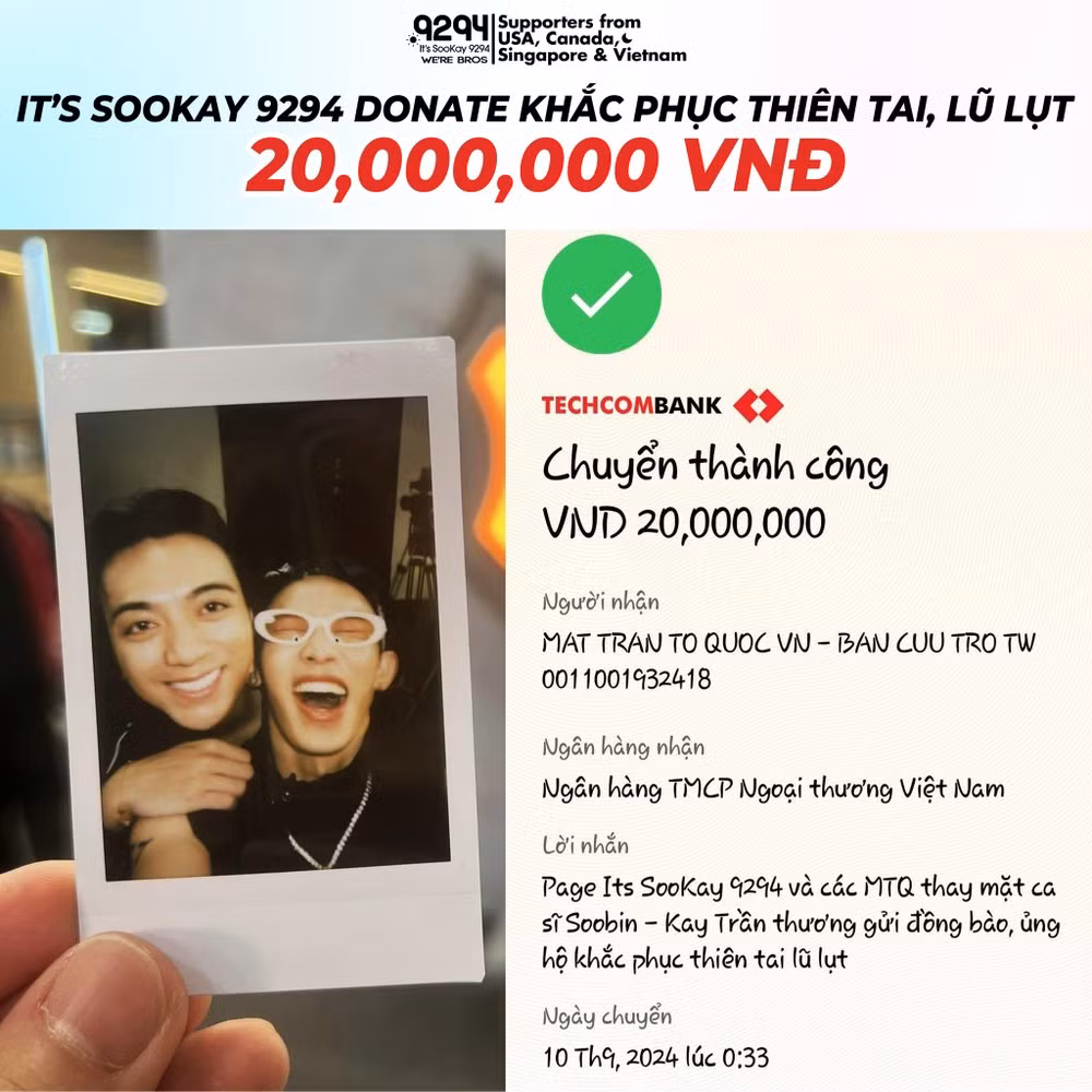 Nhiều fan của nghệ sĩ Việt cũng chung tay ủng hộ đồng bào vùng lũ.