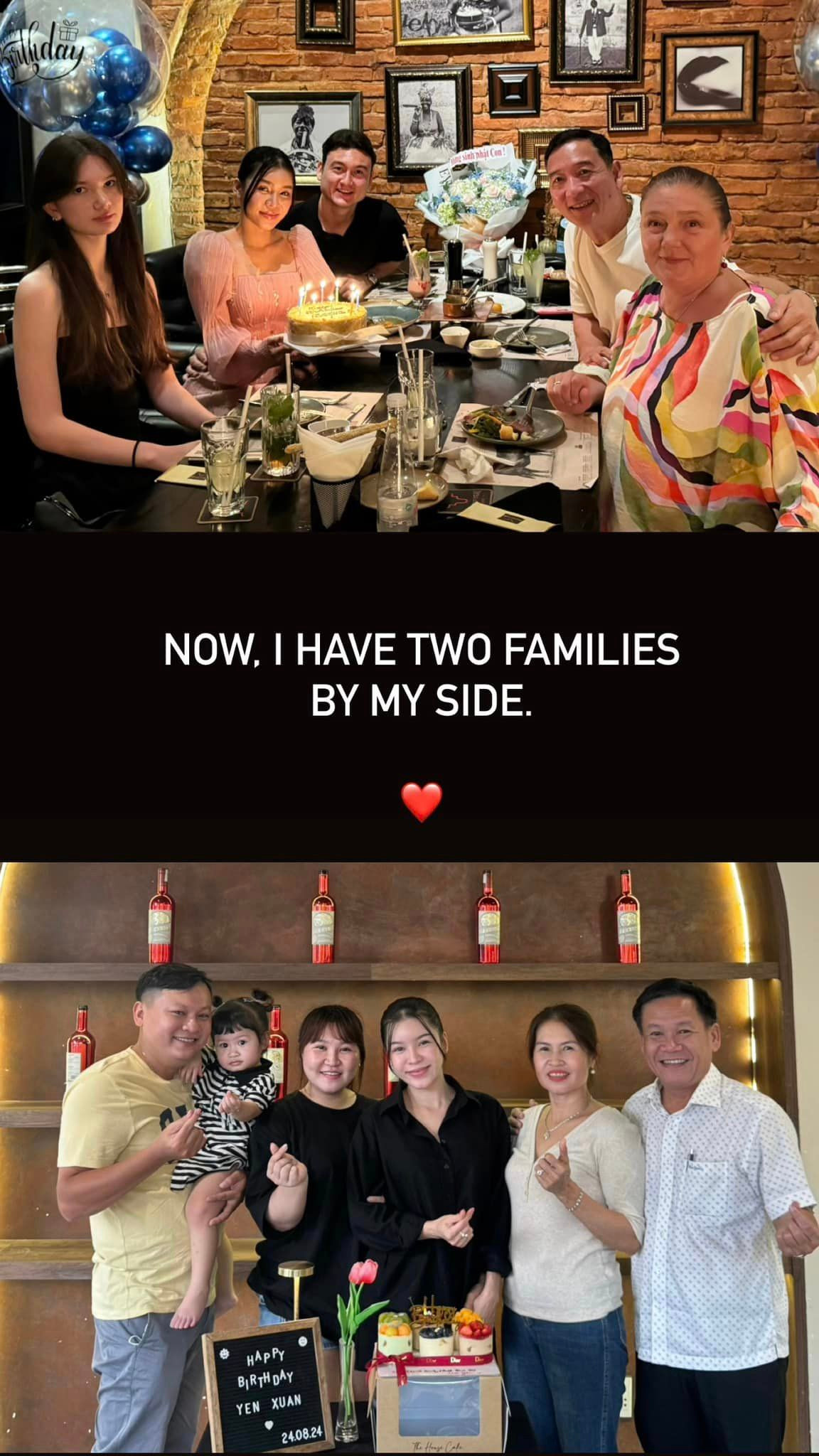 Yến Xuân chia sẻ cô có hẳn 2 gia đình luôn bên cạnh cô. Có thể thấy, nàng dâu mới cũng được nhà chồng rất yêu quý.