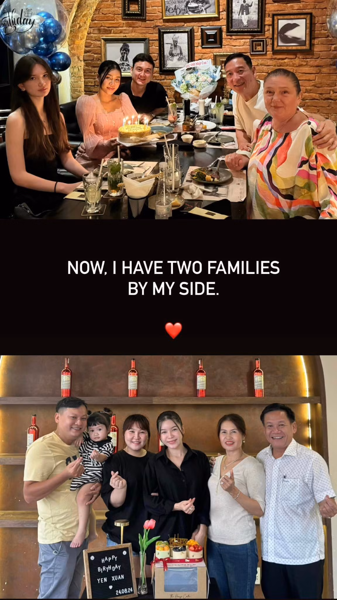 Yến Xuân chia sẻ cô có hẳn 2 gia đình luôn bên cạnh cô. Có thể thấy, nàng dâu mới cũng được nhà chồng rất yêu quý.