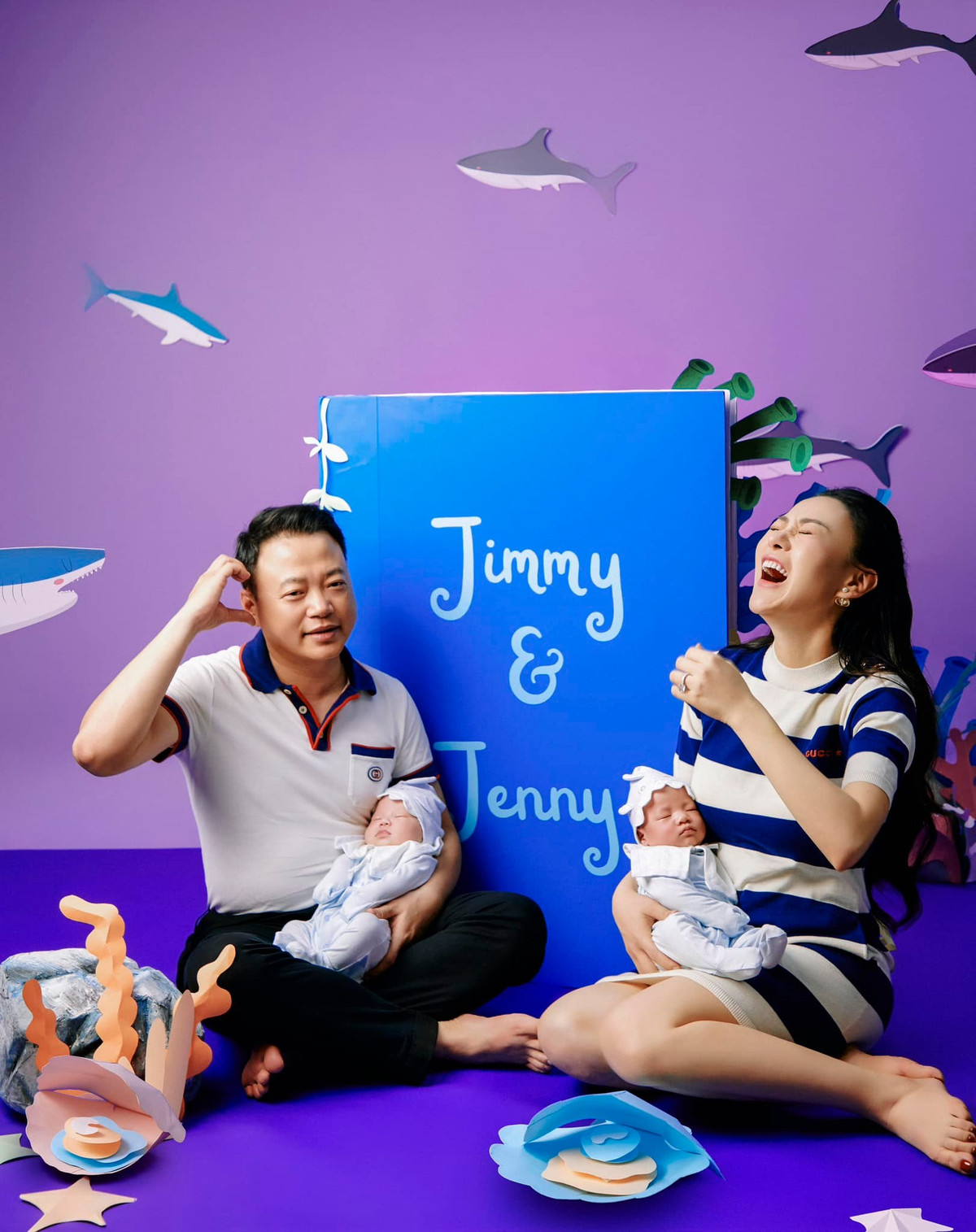 Trên trang cá nhân của mình, Phương Oanh cũng đăng tải những khoảnh khắc hạnh phúc của gia đình với 2 em bé để chúc mừng sinh nhật chồng.