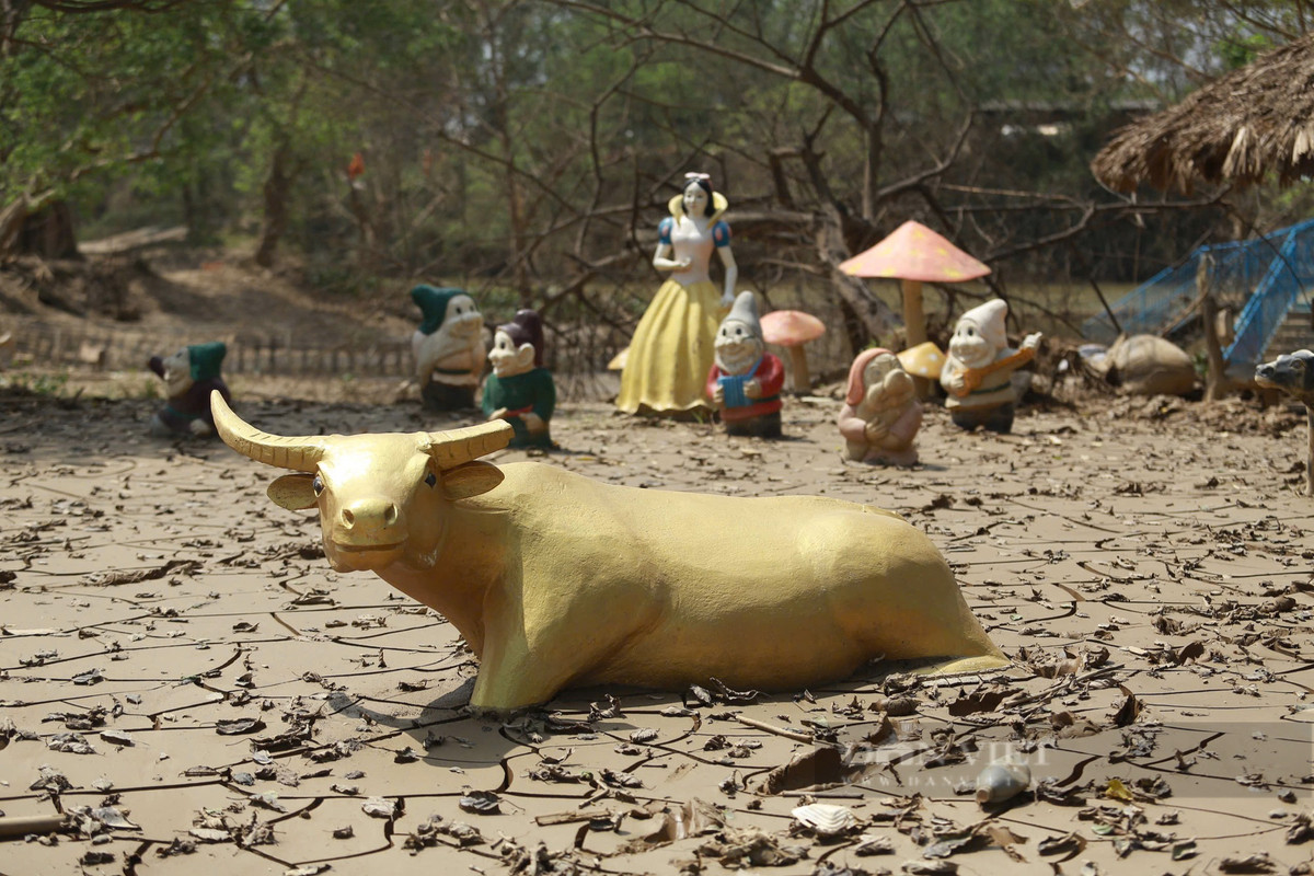 Hiện, ban quản lý khu vui chơi đang tái thiết, dọn dẹp sau lũ.