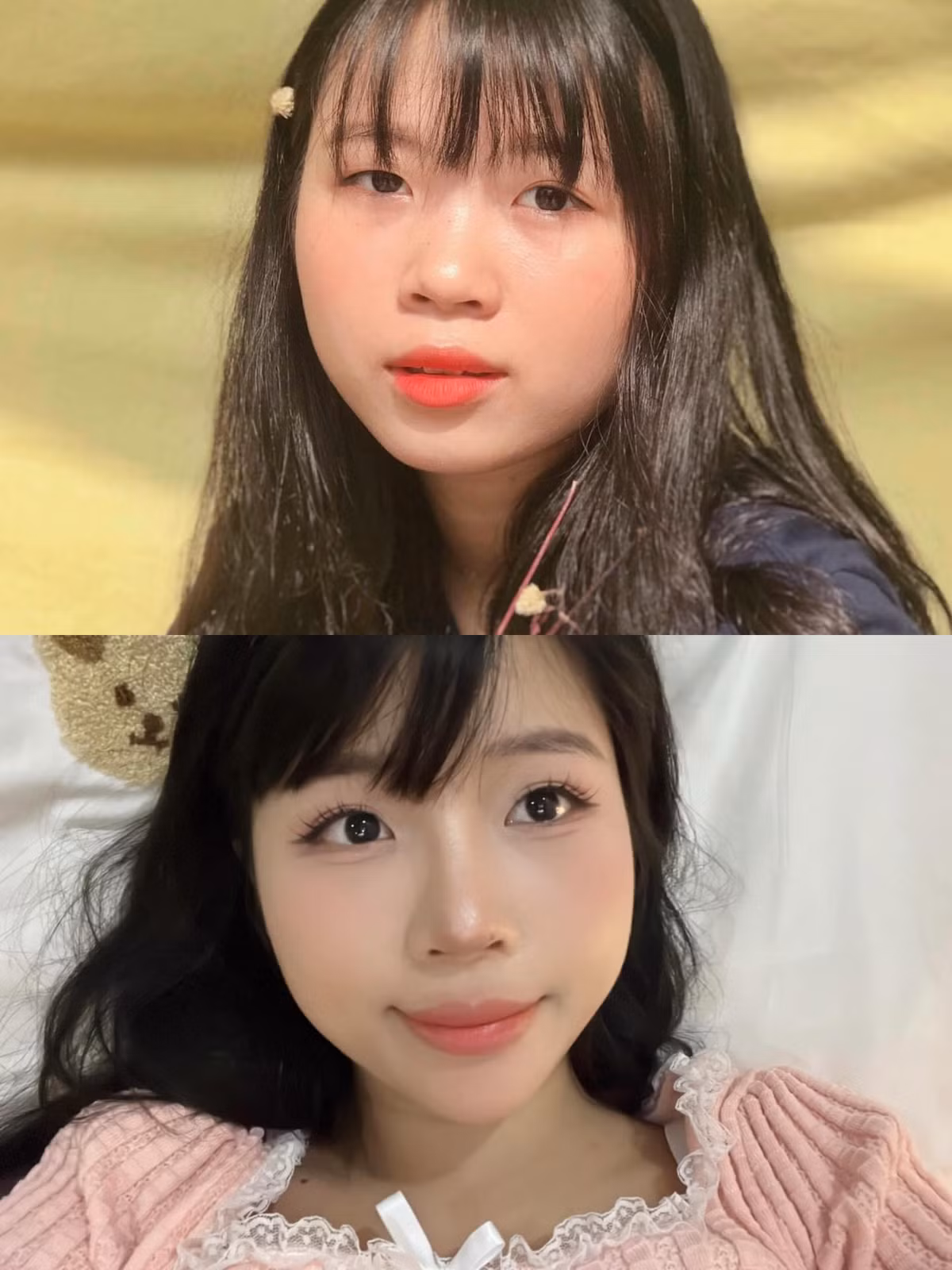 Lướt trang cá nhân của cô nàng, nhiều người ngỡ ngàng với nhan sắc xưa - nay được chính chủ đăng tải công khai. Hoài Thương không ngại khoe nhan sắc trước đây của chính mình, so sánh với nhan sắc hiện tại của bản thân.