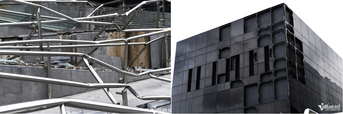 Ngay cạnh Cung cá heo là Bảo tàng Quảng Ninh (tổng mức đầu tư xây dựng 990 tỷ). Tại đây rất nhiều hạng mục bị hư hại như cửa ra vào, hệ thống đèn led, cầu thang dành cho người khuyết tật, cây cảnh xung quanh, cầu kính và những ô kính đen phủ ngoài.