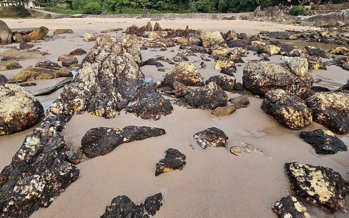 Biển Hoành Sơn có những bãi đá lô xô “chạy” từ núi xuống biển, nên một số người gọi biển Hoành Sơn bãi “đá nhảy”. Ảnh: Bảo Ân