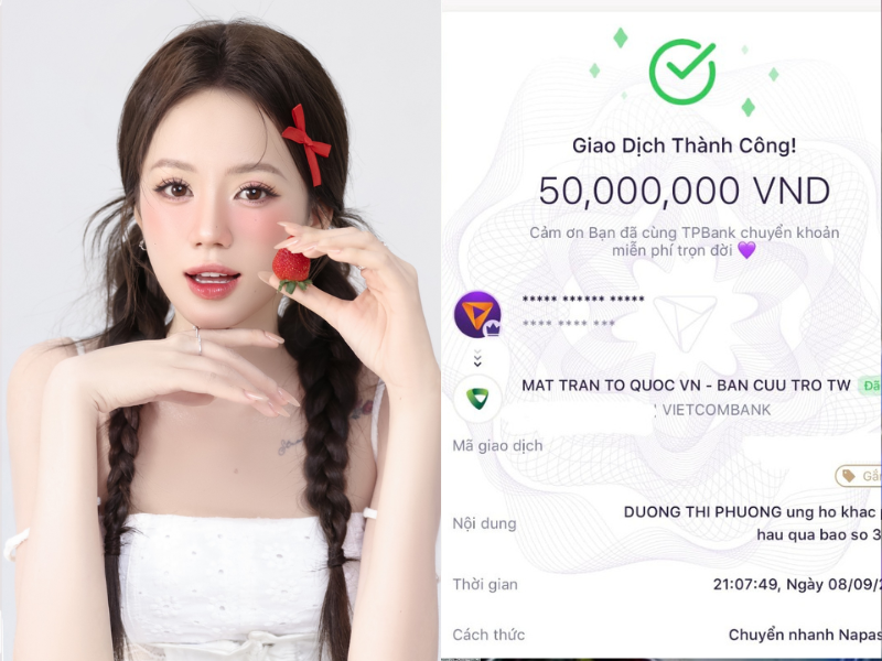 Tiktoker Mèo Trái Đất ngậm ngùi: "Em và gia đình rất may mắn khi không nằm trong khu vực bị ảnh hưởng nhưng nay nhìn những hậu quả của cơn bão thật quá xót xa. Ngay lúc này chúng em xin hướng tấm lòng nhỏ về các địa phương bị thiệt hại bởi cơn bão Yagi. Mong mọi người sớm vượt qua và ổn định cuộc sống"