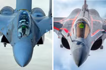 Tiêm kích J-16 của Trung Quốc (bên trái) và Rafale của Pháp