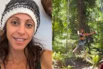 Treo mình lủng lẳng bằng tóc, người phụ nữ lập kỳ tích mới