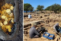 Tận mục chiếc bình cổ đầy đồng tiền vàng Ba Tư 