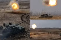 Xe tăng Chonma-20 của Triều Tiên đánh chặn mục tiêu bằng hệ thống phòng vệ chủ động.