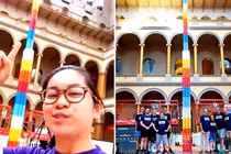 YouTuber dựng khối domino cao hơn 10m, ẵm kỷ lục Guinness