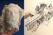 Bức tượng đầu đá mô tả vị vua Anh thời Trung Cổ 