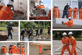 Công ty Thuỷ điện Buôn Kuốp diễn tập phòng cháy chữa cháy 