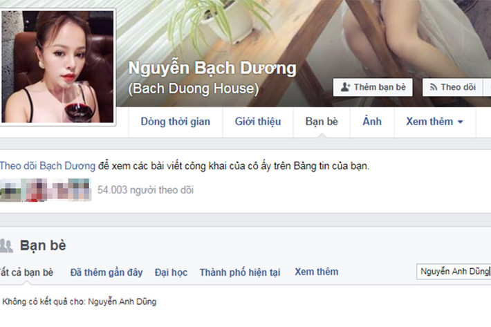 Bạch Dương không còn kết bạn với nam diễn viên phim “Sống chung với mẹ chồng” trên Facebook.