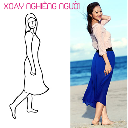 Khoe những đường cong trên cơ thể.