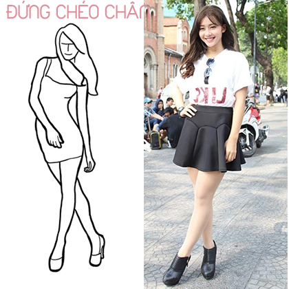 Cực dễ thương trong tạo hình vắt chéo chân