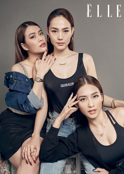 Minh Hằng chia sẻ trên Elle về tình bạn giữa cô, Khả Ngân và Hoàng Thùy Linh: “Để có thể chơi thân với nhau, chúng tôi sẵn sàng quên đi địa vị và những phù phiếm ngoài kia, để chỉ mấy chị em bên nhau chia sẻ mọi điều một cách thoải mái. Có thể nói, chúng tôi luôn đặt mối quan hệ này lên hàng đầu”. Ảnh: Elle