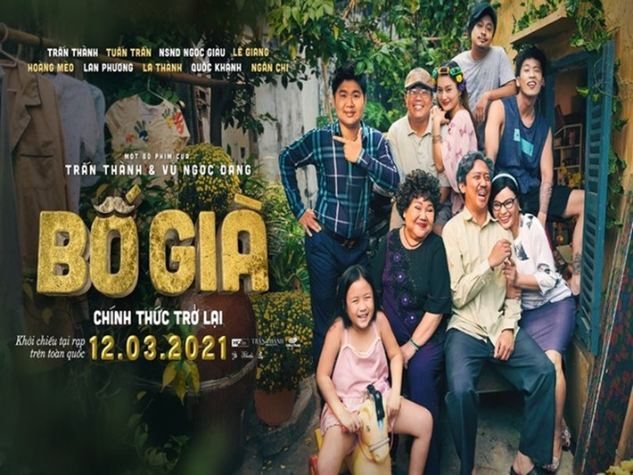 Trong khi đó, Bố già do Trấn Thành sản xuất, làm đạo diễn kiêm đóng vai chính có doanh thu 427 tỷ đông. Ảnh: FBNV.