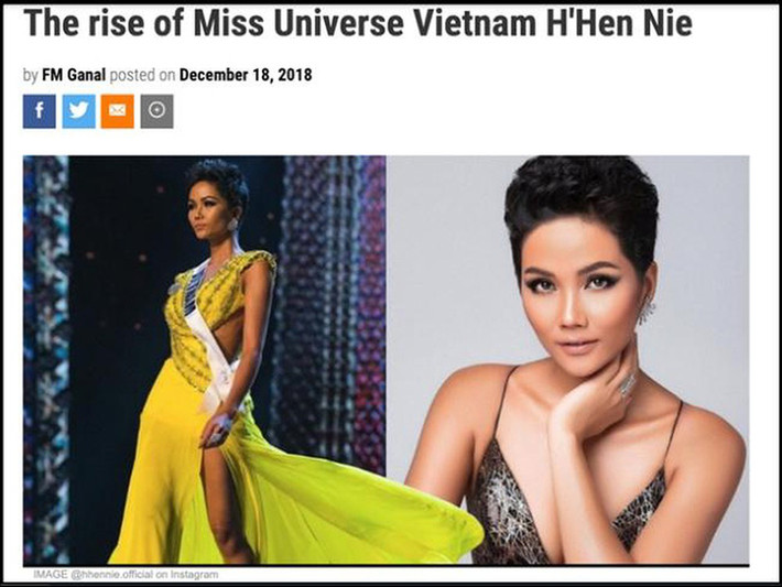 H’hen Niê có lẽ còn được xem là mỹ nhân Việt được truyền thông quốc tế đưa tin nhiều nhất nhờ câu chuyện truyền cảm hứng tại Hoa hậu Hoàn vũ Thế giới 2018.