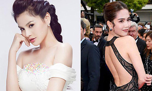 Trước Ngân 98, Vũ Thu Phương từng đụng chạm Ngọc Trinh. Hồi tháng 5/2019, Vũ Thu Phương cho rằng Ngọc Trinh "mặc đồ gợi dục, thô thiển, thiếu văn hóa" tại Cannes. Về phía mình, Ngọc Trinh mỉa mai đàn chị: "Chị ơi, chị xạo vừa vừa thôi. Chị chừa cho em xạo với chị". Ảnh: Thế giới trẻ