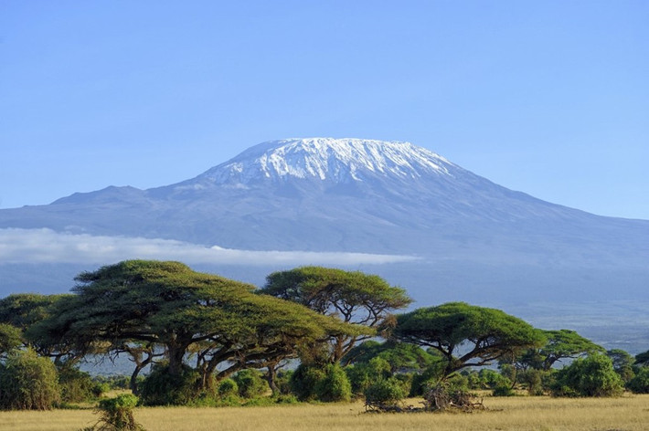 Hình ảnh tuyết phủ trắng xóa tuyệt đẹp trên đỉnh núi Kilimanjaro ở Tanzania có lẽ không còn tồn tại lâu. Từ năm 1912-2007, diện tích lớp băng trên núi đã giảm tới 85%. Ảnh: iStock/Byrdyak.