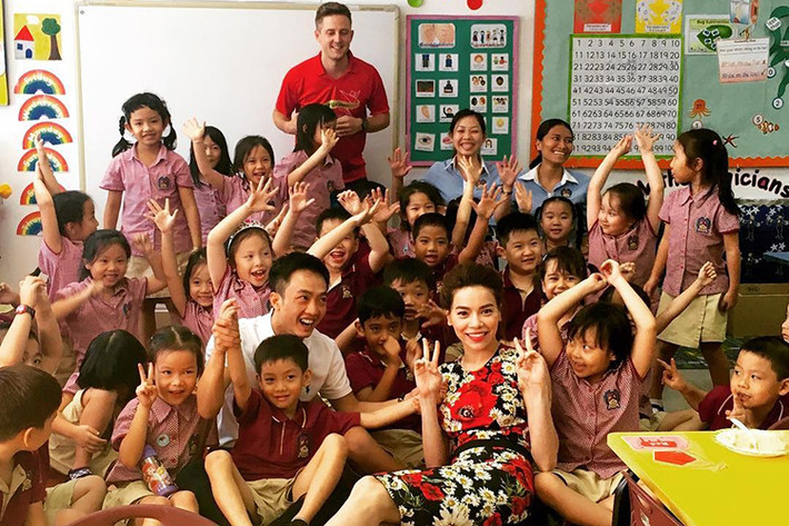 Mới đây, trên trang cá nhân Instagram, Cường Đô-la đã đăng tải hình ảnh trong bữa tiệc sinh nhật của cậu con trai Subeo tại trường học. (Ảnh: Instagram Cường Đô-la)