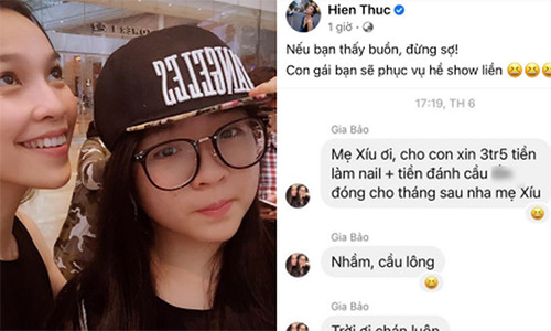 Mới đây, nữ ca sĩ Hiền Thục đăng tải đoạn tin nhắn con gái viết sai chính tả thành một từ nhạy cảm. Chia sẻ của nữ ca sĩ gây tranh cãi. Một số cho rằng Hiền Thục chỉ muốn trêu con gái nhưng nhiều khán giả nhận xét nữ ca sĩ là người của công chúng nên thận trọng trong mọi hành động.