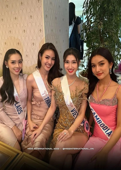 Phương Nhi đọ sắc đại diện Thái Lan, Lào và Campuchia. Ảnh: Miss International Vietnam.
