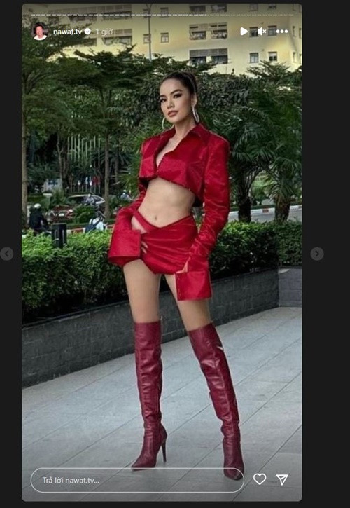 Mới đây, trên trang cá nhân Instagram, ông Nawat Itsaragrisil - Chủ tịch Miss Grand International - Hoa hậu Hòa bình Quốc tế đăng tải hình ảnh Lê Hoàng Phương ở cuộc thi. Ảnh chụp màn hình.