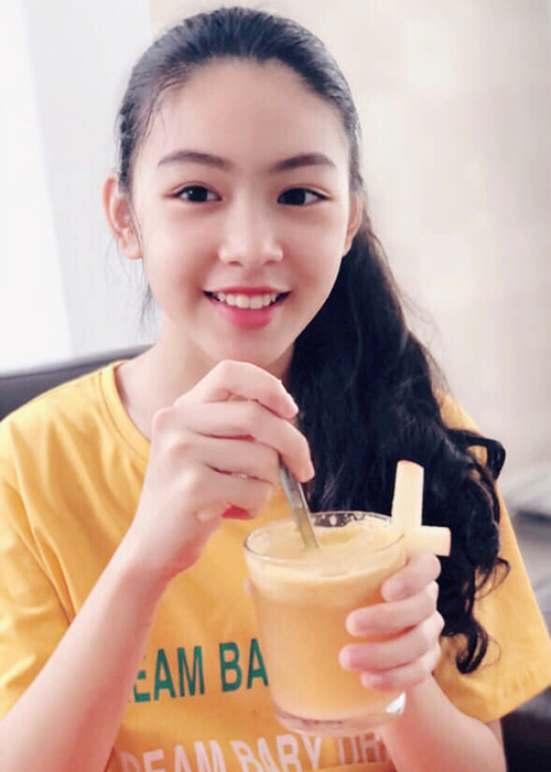 Bé Lọ Lem là con gái đầu lòng của MC Quyền Linh và Dạ Thảo. Năm nay, cô nhóc bước sang tuổi 14.