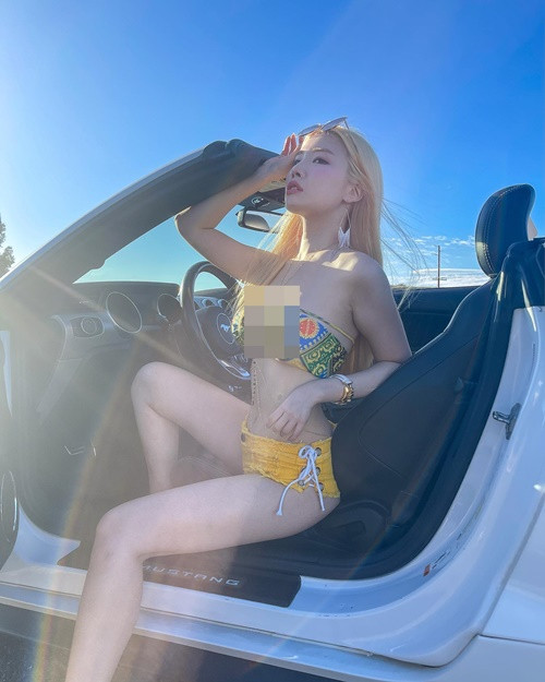 Set trang phục của hot girl người Hàn Quốc bị nhiều người chê hở hang.