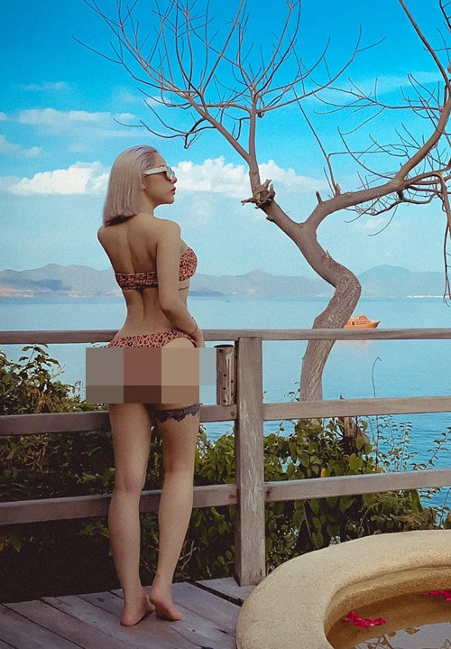 Bức ảnh khoe vòng ba căng đầy như quả đào của Bạch Lan Phương khi diện bikini thu thú sự chú ý của nhiều cư dân mạng.