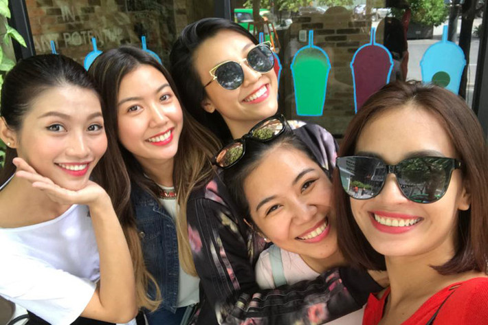 Loạt mỹ nhân Việt đọ sắc ở đời thường: Quỳnh Châu, Thúy Vân, Hoàng Oanh, Ái Phương (từ trái sang phải).