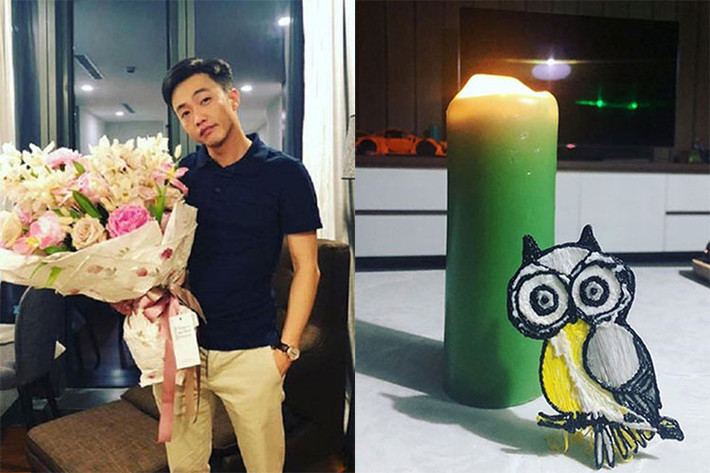 Cường Đô la dành tặng Đàm Thu Trang những bó hoa hay tự tay làm mô hình con cú mèo đáng yêu.