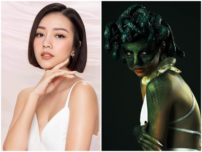 Trên trang cá nhân, Băng Di vừa chia sẻ bộ ảnh đón Halloween 2021. Nữ ca sĩ kiêm diễn viên chọn nhân vật Medusa để hóa thân.