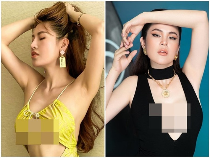 Bị Phương Lê mắng, Quế Vân đáp trả rằng, không biết Phương Lê là ai. Sau đó, Phương Lê cà khịa Quế Vân không tên tuổi, sửa mặt nhưng không sửa nết. Ảnh: FBNV