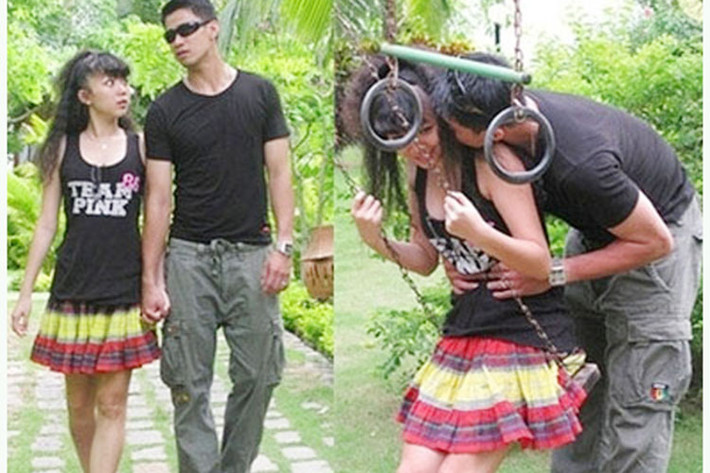 Năm 2008, Tóc Tiên công khai chuyện tình cảm với chàng trai cao 1m84 tên Chong Paul. Anh là một cầu thủ bóng rổ người Việt gốc Hoa. Ảnh: Infonet