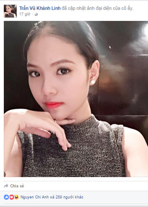 Theo đó, Trần Vũ Khánh Linh là cô dâu của Chí Anh. Theo dõi trang cá nhân của cô gái này, cư dân mạng phát hiện Chí Anh thường xuyên nhấn nút thích cho chia sẻ của Khánh Linh.