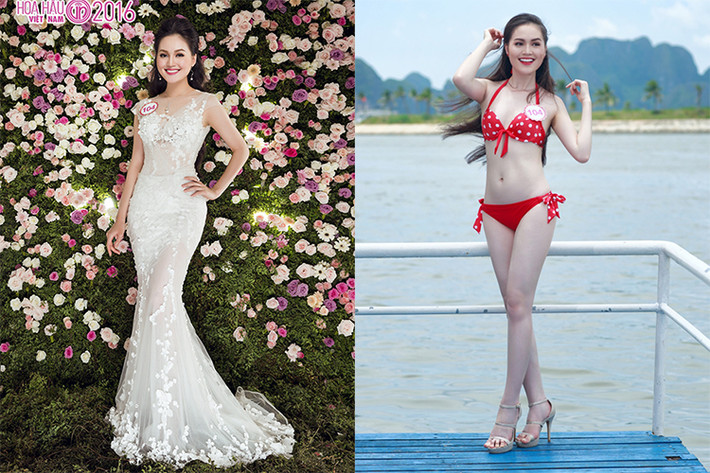 Bản sao của Hoa hậu Diễm Hương - Trần Thị Thu Hiền thu hút người đối diện bởi gương mặt đầy đặn, nụ cười ngọt ngào và làn da trắng nuột nà.