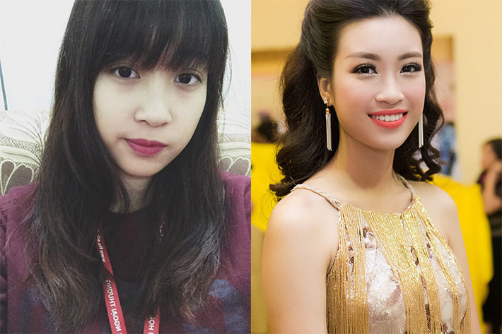 Nhan sắc của Hoa hậu Đỗ Mỹ Linh có sự khác biệt lớn ở đời thường và khi được trang điểm bởi chuyên gia.
