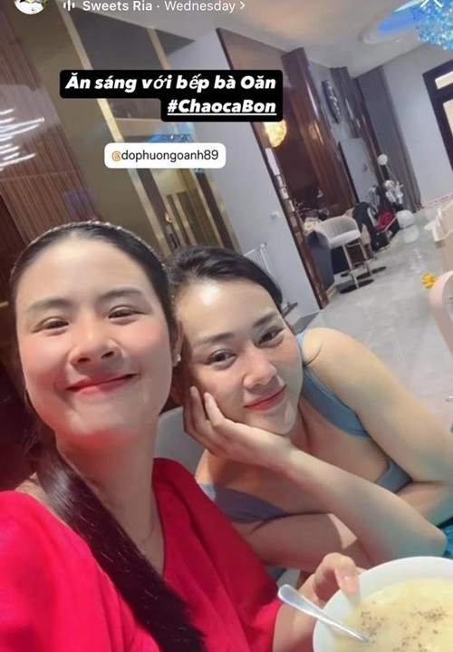 Ngọc Hân thường xuyên đến nhà Phương Oanh chơi. Ảnh: FB Ngọc Hân.