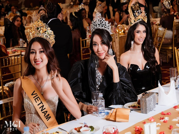 Quế Anh yêu thích trang phục tông màu da trong những ngày qua. Ảnh: Miss Grand International.