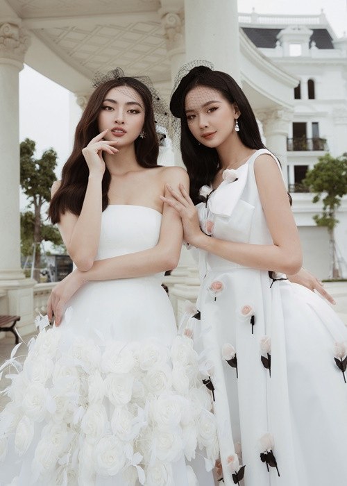 Giành giải Người đẹp Thời trang ở Miss World Vietnam 2022, thí sinh Lê Nguyễn Bảo Ngọc (phải) không chỉ lọt top 20 chung cuộc mà còn được xuất hiện cùng đương kim Miss World Vietnam - Lương Thùy Linh trong bộ ảnh thực hiện tại Thái Nguyên.