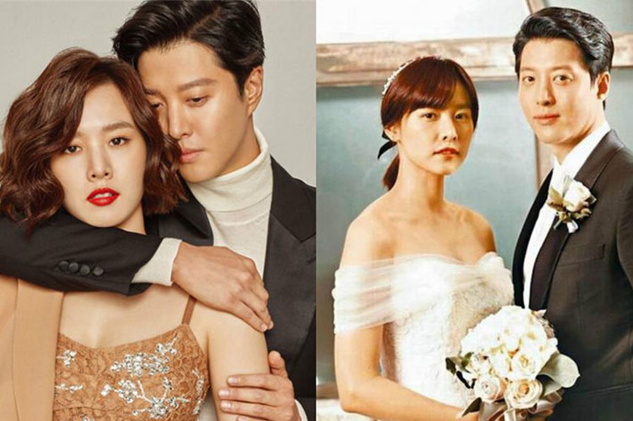 Lee Dong Gun - Jo Yoon Hee bí mật tổ chức đám cưới vào ngày 29/9/2017. Cặp đôi sau đó mới tung ảnh hôn lễ. Thời điểm lên xe hoa, Jo Yoon Hee đã mang bầu. Ảnh: Dramafever