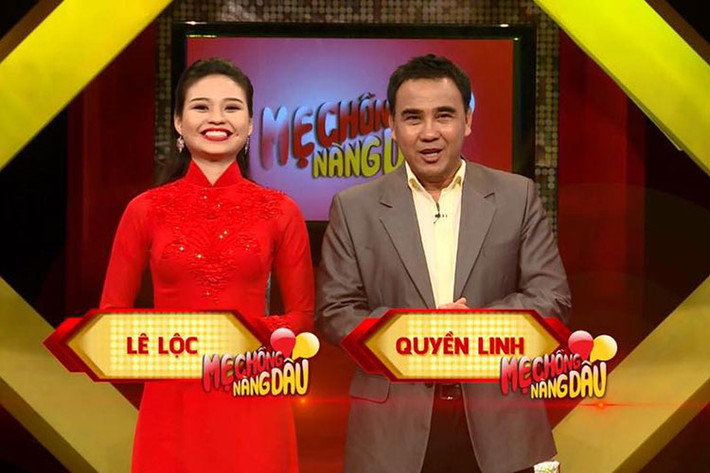 Lê Lộc còn thử sức làm MC. Hiện tại, nữ diễn viên sinh năm 1995 dẫn chương trình Mẹ chồng nàng dâu cùng MC Quyền Linh. Ảnh: FBNV
