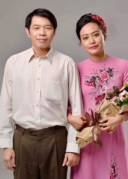 Hồng Ánh đóng cặp với Thái Hòa trong bộ phim "Cây táo nở hoa" đang lên sóng.