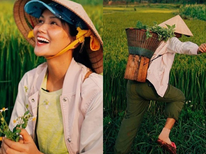 Mới đây, H’hen Niê khoe ảnh đội nón lá ra thăm đồng ở quê nhà Đắk Lắk. Đáng chú ý, cô bị phát hiện xuất hiện trong loạt ảnh do Tuấn K. - bạn trai tin đồn của H’hen Niê đăng ảnh.