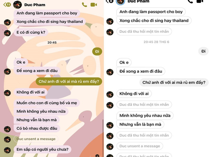 Diệp Lâm Anh nhanh chóng đáp trả chồng cũ. Nữ người mẫu tung loạt tin nhắn chứng minh Đức Phạm chủ động rủ đi du lịch cùng các con. Ảnh: FB Diệp Lâm Anh.