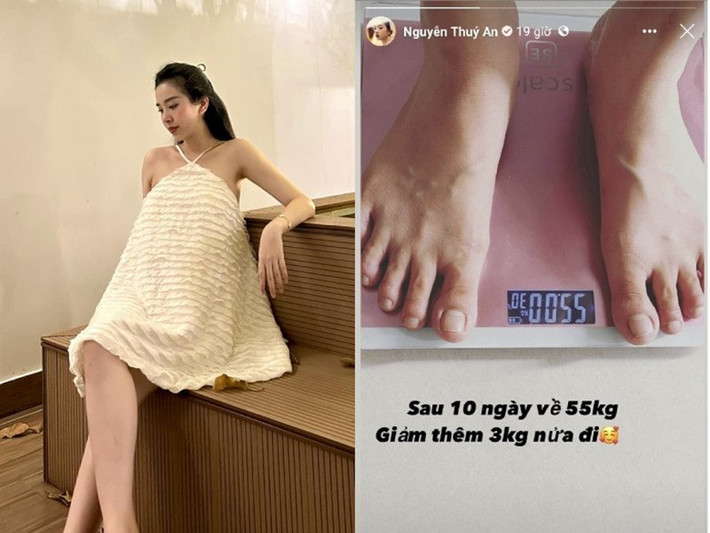 Mới đây, Á hậu Thúy An vướng tin đồn đã sinh con sau khi khoe về cân nặng trong thời gian ngắn.